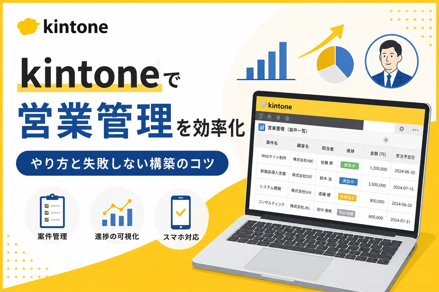 kintoneで営業管理を効率化｜やり方と失敗しない構築のコツ